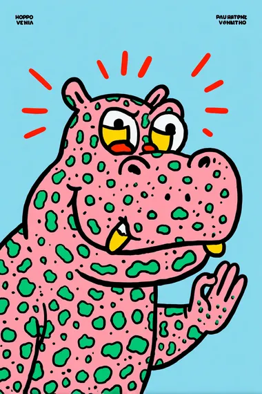 Tired Hippo Making OK Gesture Tired Hippo Making OK Gesture