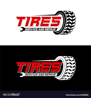 tires logo design template silhouette wheel