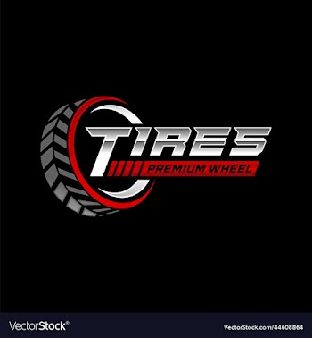 tires logo design template silhouette wheel