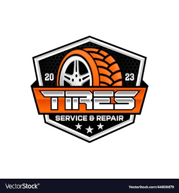 tires logo design template silhouette wheel