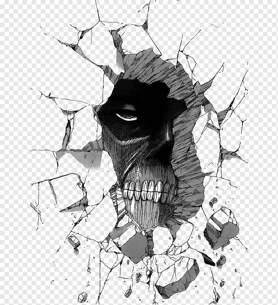 titan and wall illustration from attack on titan, Attack on Titan 2 A.O.T.: Wings of Freedom Manga Annie Leonhart, manga, monochrome, fictional Character, cartoon png