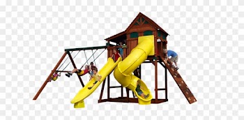 Titan Treehouse 2 Play Set Shown With - Backyard Discovery Salina Climbing Frame