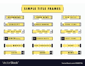 title design set simple heading frame set