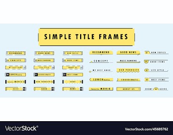title design set simple heading frame set