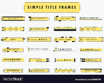 title design set simple heading frame set