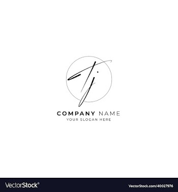 tj initial letters signature logo or handwritten l