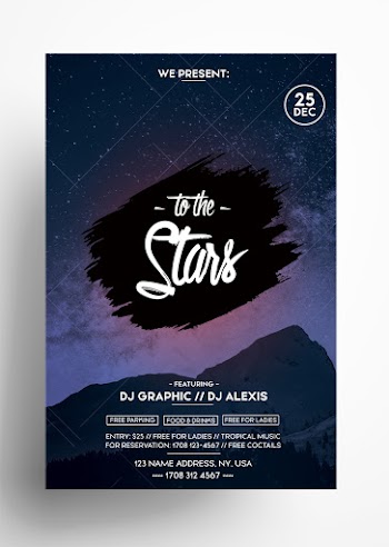 To the Stars PSD Free Flyer Template