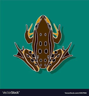 Toad paper sticker on stylish background vector image