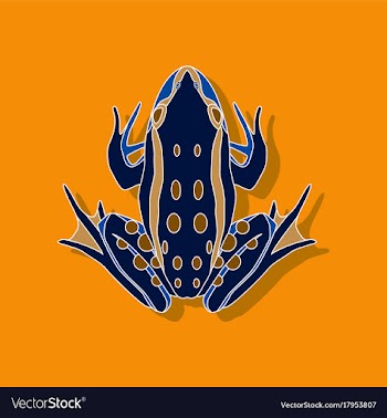 Toad paper sticker on stylish background vector image