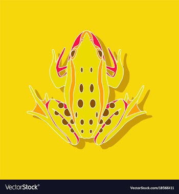 Toad paper sticker on stylish background vector image