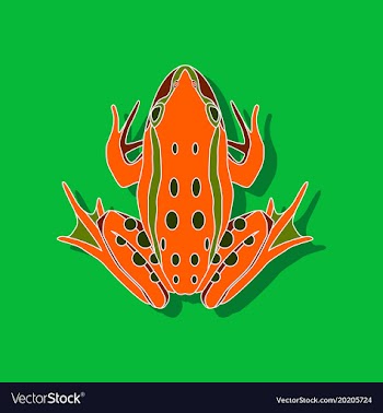 Toad paper sticker on stylish background vector image