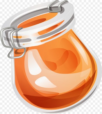 Toast Jar Honey Icon - Hand painted transparent jar 