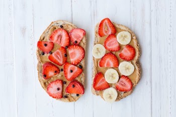 Toast With Peanut Butter And Fruit