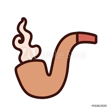 tobacco pipe vintage line and fill icon
