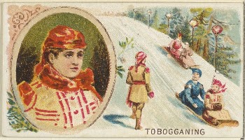 Tobogganing, from the Games and | Free Photo - rawpixel