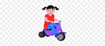 Toddler On Tricycle Clipart, Vector Clip Art Online, - Girl