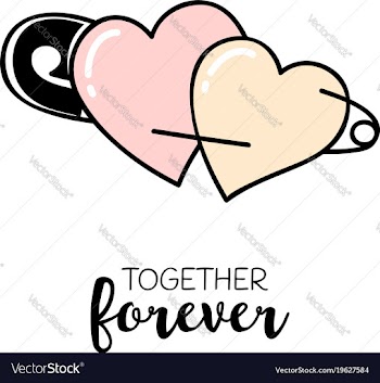  					Together forever hand drawn greeting card vector image														
