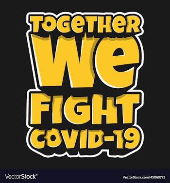 together we fight covid-19 typography quote