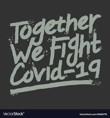together we fight covid-19 typography quote