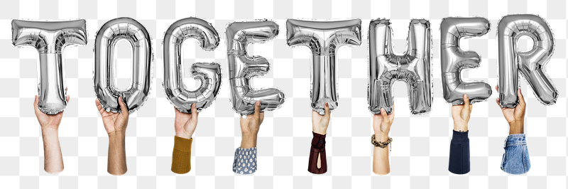 Together word png, hands holding | Free PNG - rawpixel