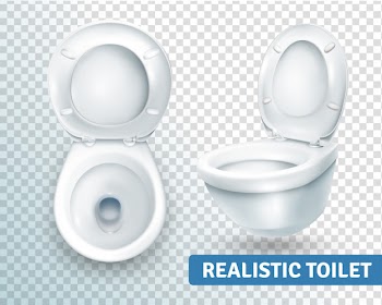 Toilet bowl realistic set Free Vector