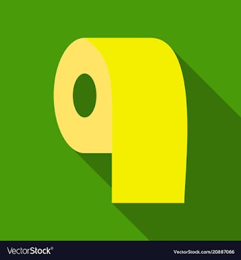 Toilet paper with long shadow in flat style vector image