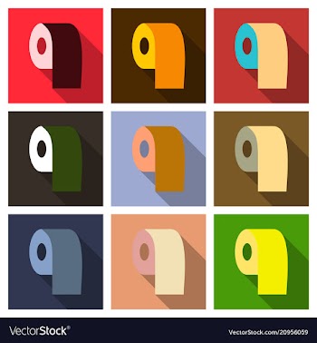 Toilet paper with long shadow in flat style vector image