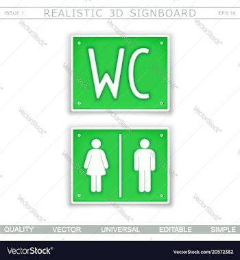Toilet wc information signboard vector image