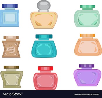 Toiletries and perfume bottles set vector image