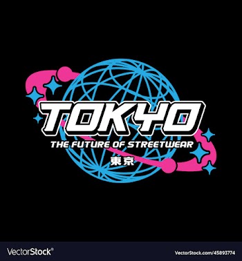 tokyo japan y2k streetwear style slogan typography