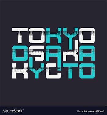 Tokyo osaka kyoto graphic t-shirt design vector image