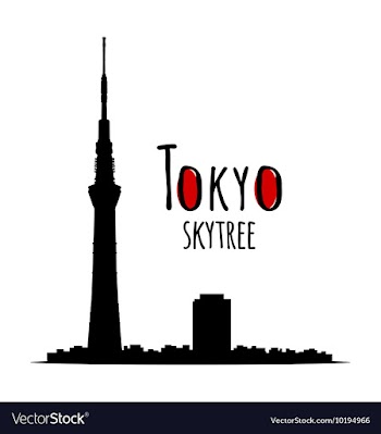 Tokyo skytree silhouette vector image