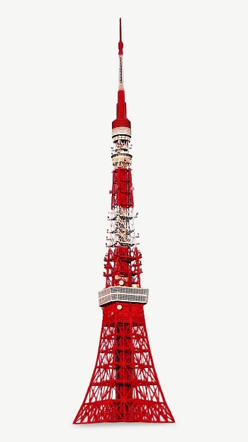 Tokyo tower landmark collage element | Free PSD - rawpixel