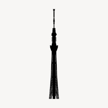Tokyo Tower silhouette clipart, landmark | Free Photo - rawpixel