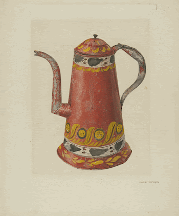 Toleware Tin Coffee Pot (ca.1938) | Free Photo - rawpixel