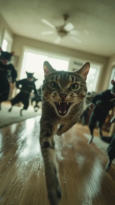 Tom the Cat’s Hilarious Escape from Ninja Mice Tom the Cat’s Hilarious Escape from Ninja Mice