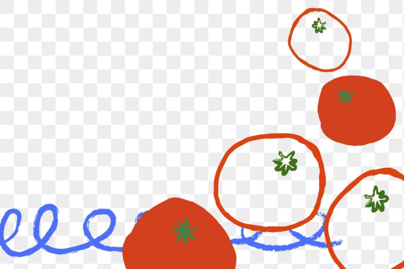 Tomato doodle png border, transparent | Free PNG - rawpixel