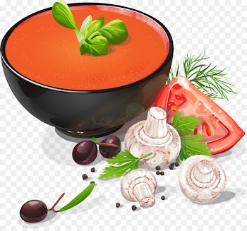 Tomato soup Macaroni soup Fish ball - Vector painted tomato soup 