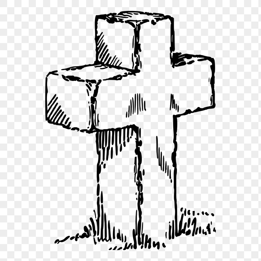 Tomb cross png sticker, vintage | Free PNG - rawpixel