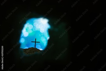 Tomb Empty With Crucifixion At Sunrise - Resurrection Of Jesus