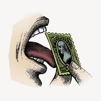 Tongue licking postal stamp illustration | Free Vector Illustration - rawpixel