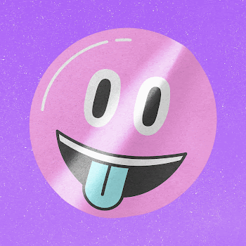 Tongue out emoji sticker on purple | Free Photo - rawpixel