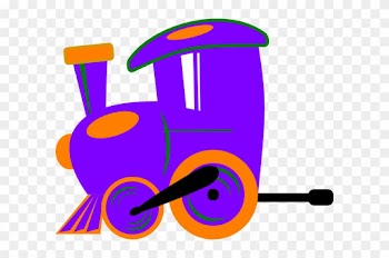 Toot Toot Train And Carriage Clip Art - Purple Train Clipart