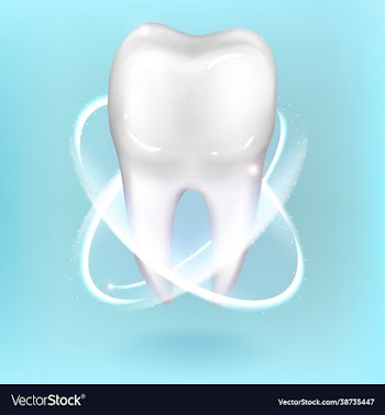 tooth 3d on blue background eps 10