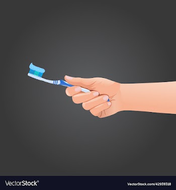 tooth brush holding hand
