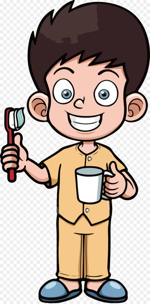 Tooth brushing Dentistry Cartoon - Cartoon brushing boy vector 