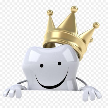 Tooth Cartoon - Wearing a crown of teeth 
