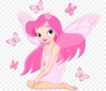 Tooth fairy Cartoon Illustration - Attractive pink flower fairy 