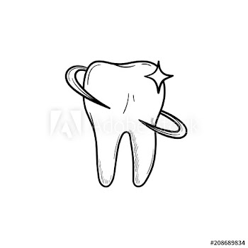 Tooth health and dental care hand drawn outline doodle icon
