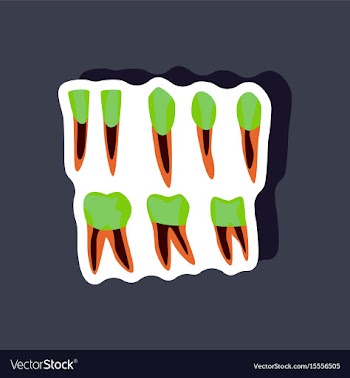 Tooth paper sticker on stylish background vector image